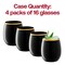 Black with Gold Elegant Stemless Plastic Wine Glasses - 12 oz. (64 Glasses)